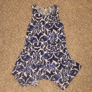 Girls blue and white flamingo pattern dress!